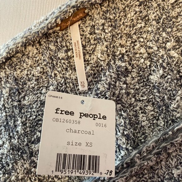 Free People Good Day Boxy Crewneck Women's Pullover Gray Sweater NWT - Picture 4 of 6